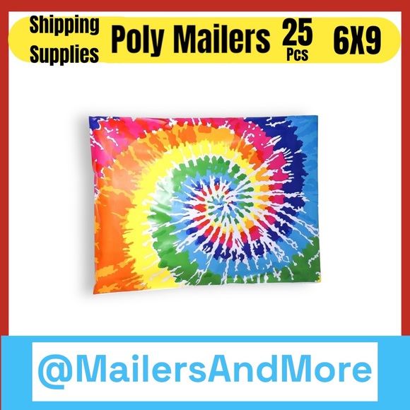 25 6X9 Poly Mailers Tie Dye Flat Shipping Envelopes PRICE IS FIRM - Picture 3 of 7